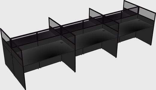 Shared rectangular cubicle