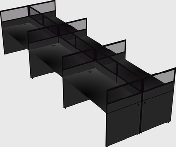 Shared rectangular cubicle