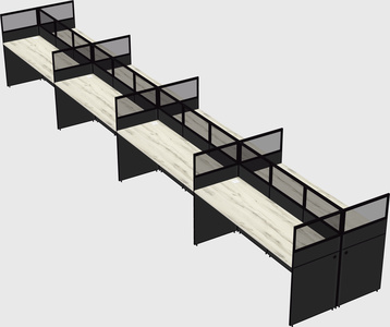 Shared rectangular cubicle