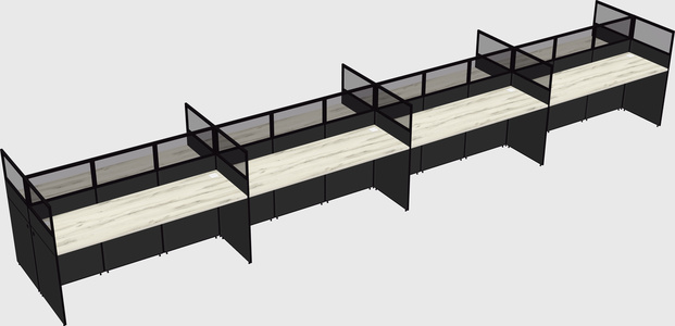 Shared rectangular cubicle