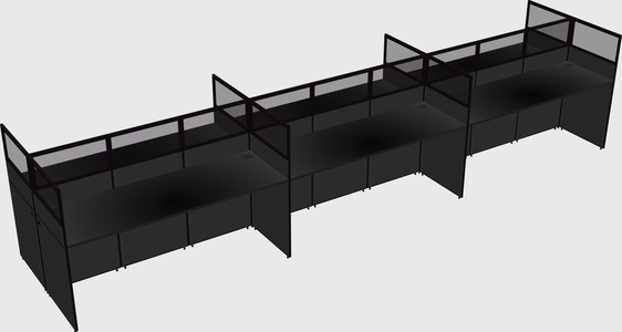 Shared rectangular cubicle