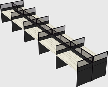 Shared rectangular cubicle