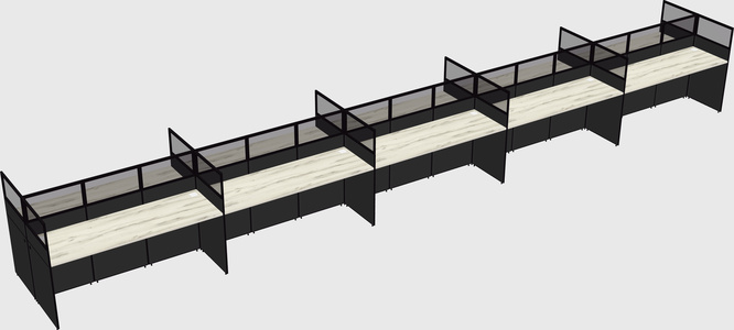 Shared rectangular cubicle
