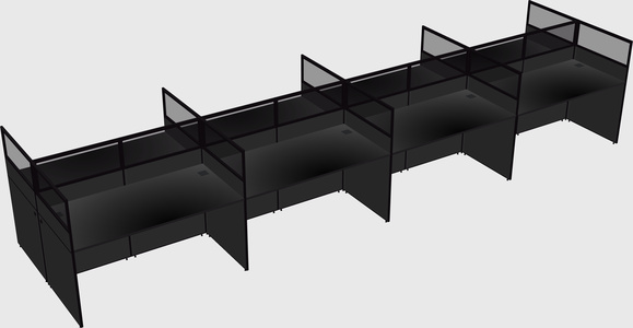 Shared rectangular cubicle