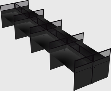 Shared rectangular cubicle