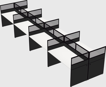 Shared rectangular cubicle