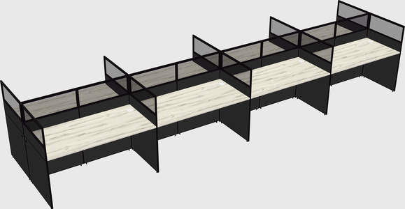 Shared rectangular cubicle