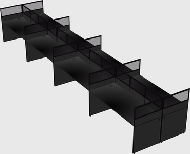 Shared rectangular cubicle