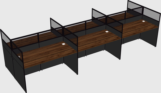 Shared rectangular cubicle