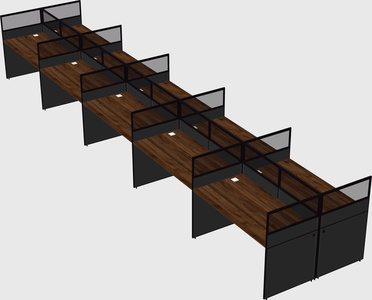 Shared rectangular cubicle