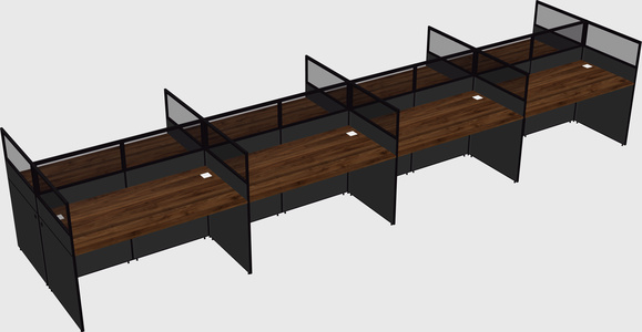 Shared rectangular cubicle