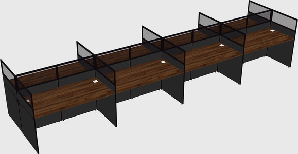 Shared rectangular cubicle