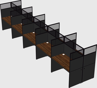 Shared rectangular cubicle