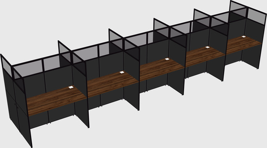 Shared rectangular cubicle
