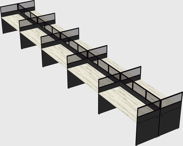 Shared rectangular cubicle