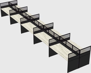 Shared rectangular cubicle