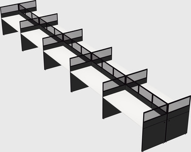 Shared rectangular cubicle