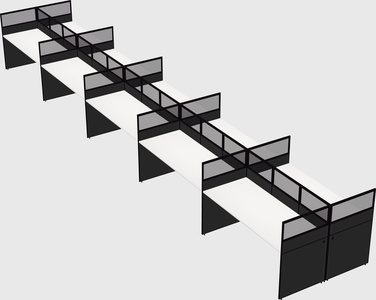Shared rectangular cubicle