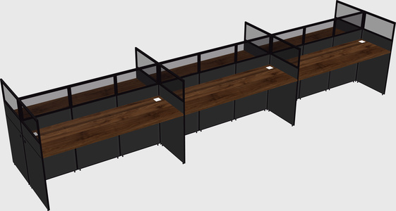 Shared rectangular cubicle
