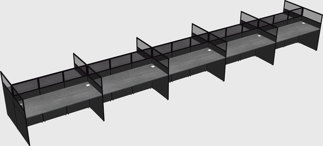 Shared rectangular cubicle
