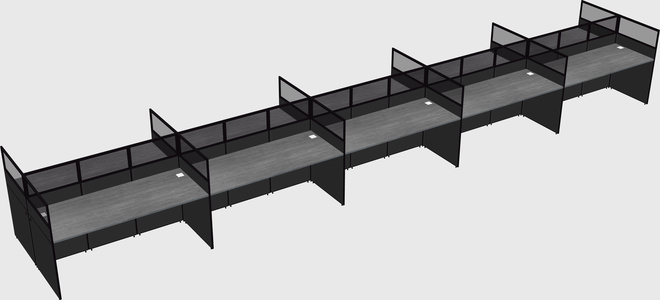 Shared rectangular cubicle