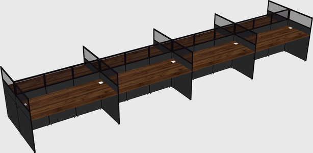 Shared rectangular cubicle