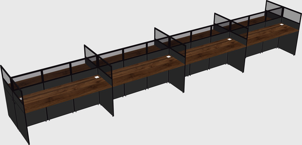Shared rectangular cubicle