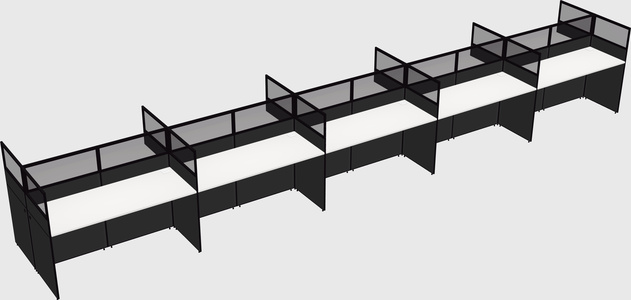 Shared rectangular cubicle