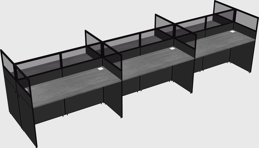 Shared rectangular cubicle