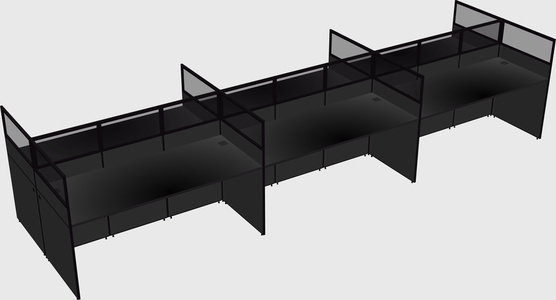 Shared rectangular cubicle