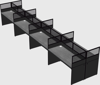 Shared rectangular cubicle