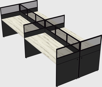 Shared rectangular cubicle