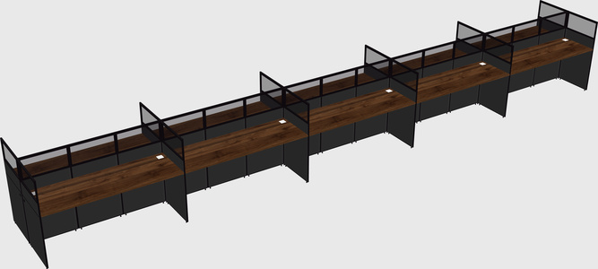 Shared rectangular cubicle