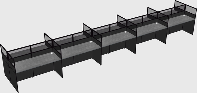 Shared rectangular cubicle