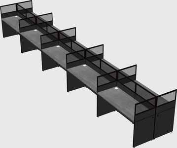 Shared rectangular cubicle