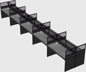 Shared rectangular cubicle