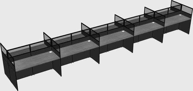 Shared rectangular cubicle