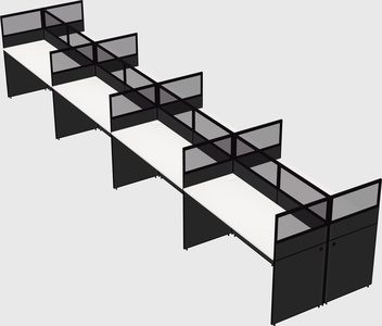 Shared rectangular cubicle