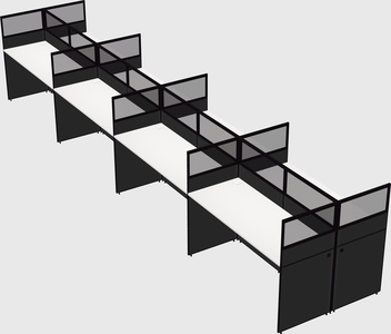 Shared rectangular cubicle