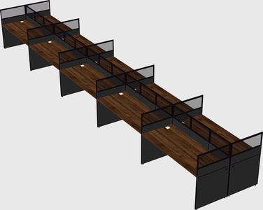 Shared rectangular cubicle