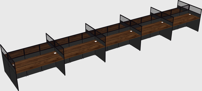 Shared rectangular cubicle