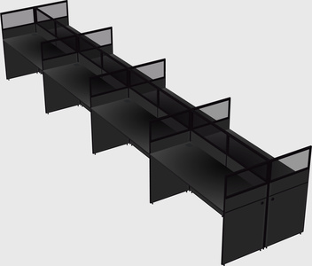 Shared rectangular cubicle