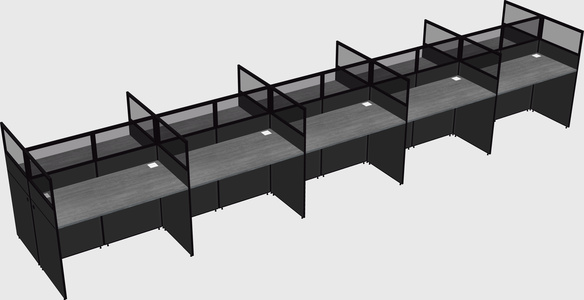 Shared rectangular cubicle