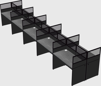 Shared rectangular cubicle