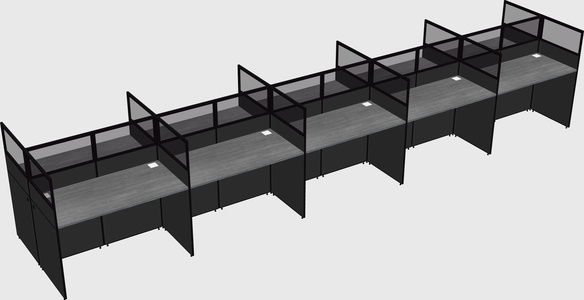 Shared rectangular cubicle