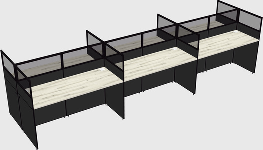 Shared rectangular cubicle