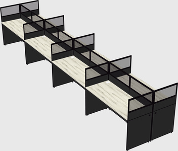 Shared rectangular cubicle