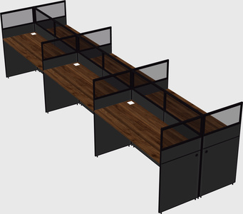 Shared rectangular cubicle