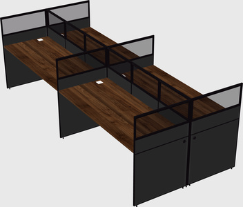 Shared rectangular cubicle