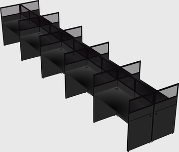 Shared rectangular cubicle